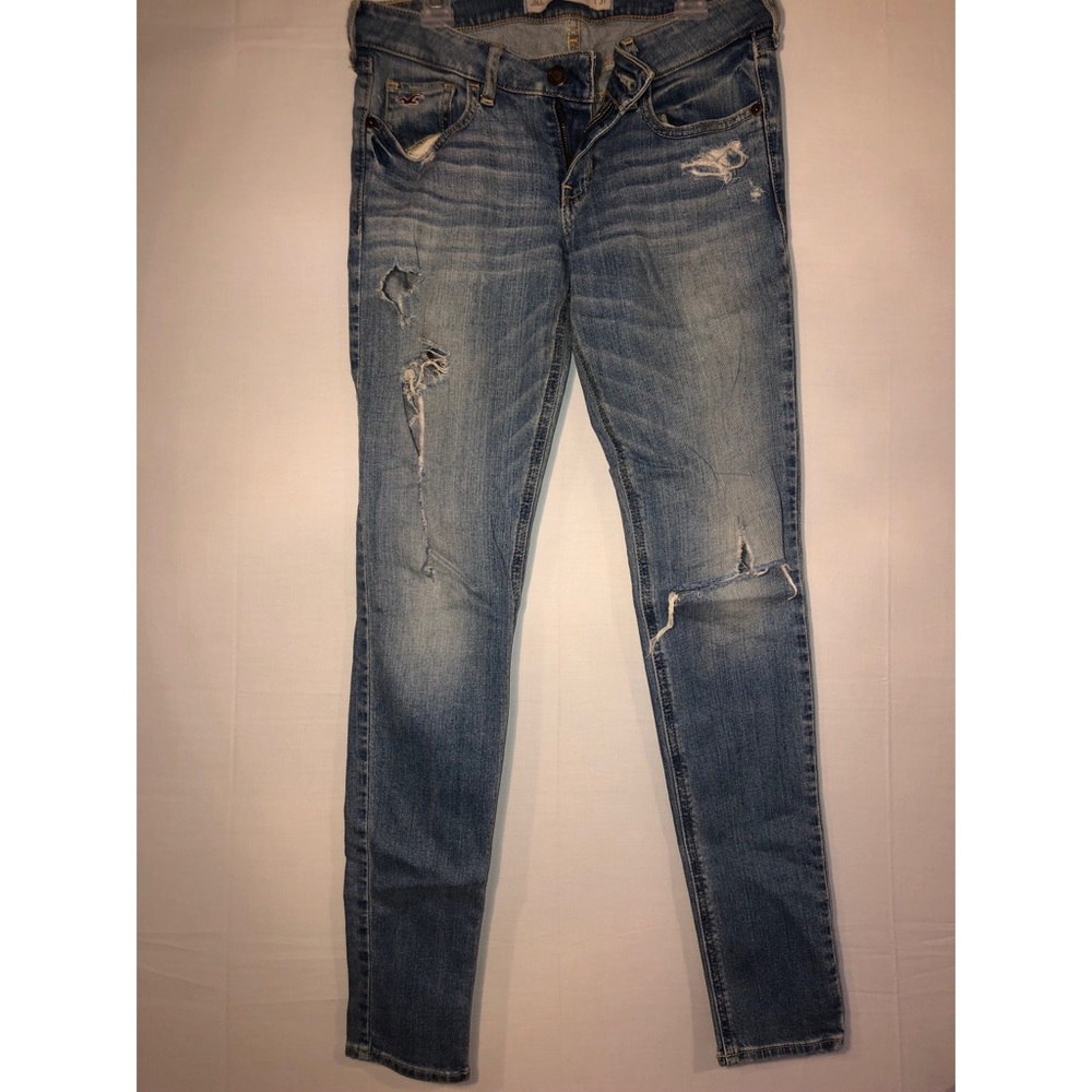 Hollister light wash faded distressed jeans